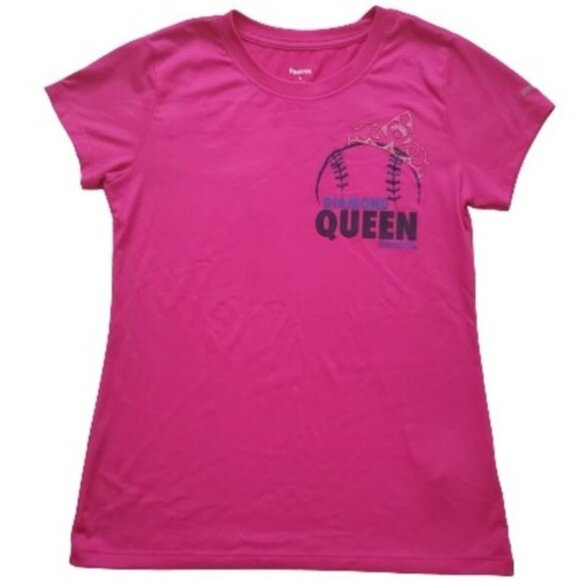 Reebok Other - Reebok Girls Diamond Queen Pink Play Dry Crew Neck Short Sleeve T-Shirt L 12-14